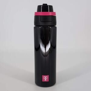 T-Mobile Tuesdays 24 oz Black with Pink Logo Plastic BPA Free Water Bottle - NEW